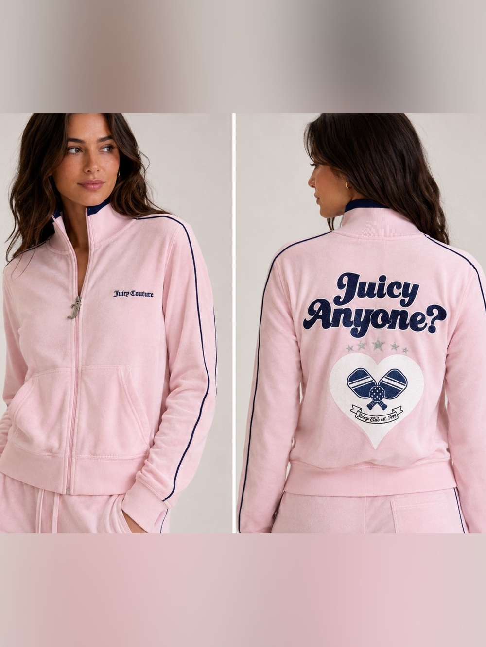 NWT Juicy Couture Pink Velour Track Jacket -